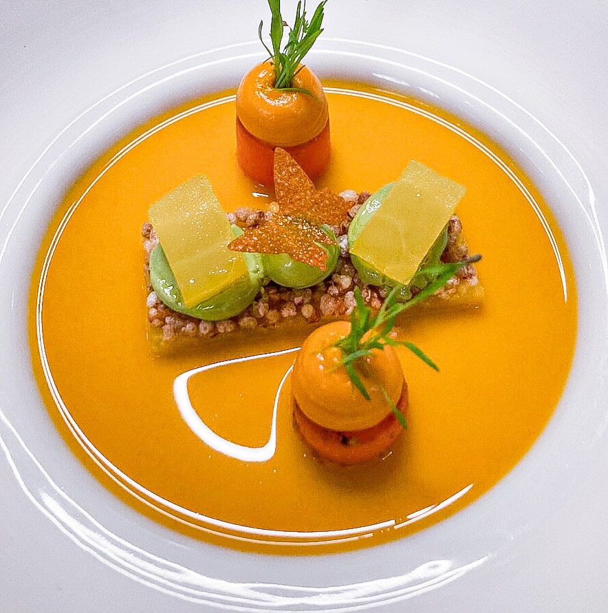 A colourful plated dish at Lafleur